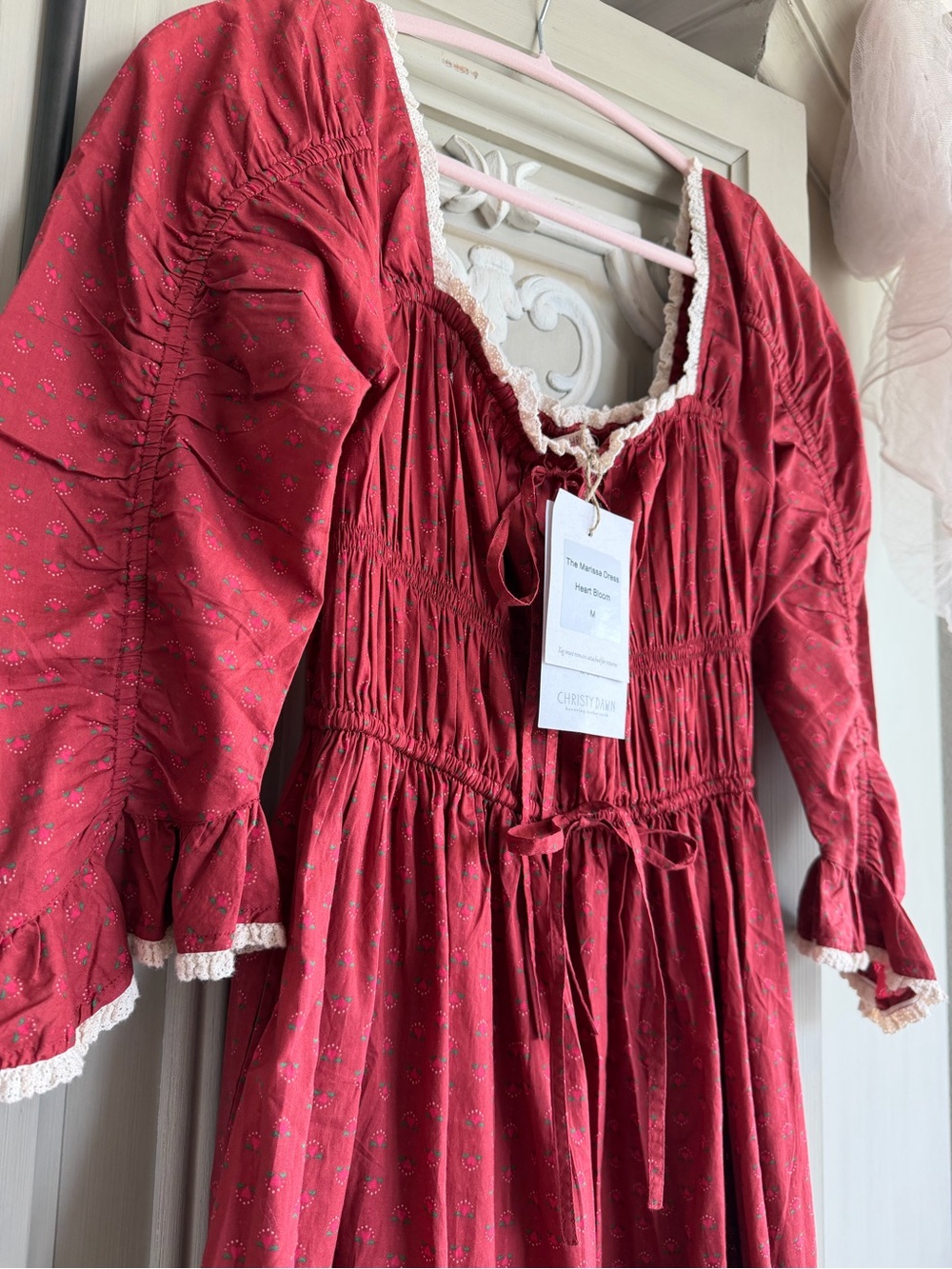 Christy Dawn🌺🍃 “Marissa” Dress in “Heart Bloom” Red, Size M, NWT, Sold Out - Picture 5 of 15